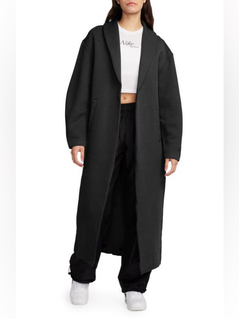 Nike Sportswear Tech Fleece Oversized Duster Jacket Black NWT Medium Trench